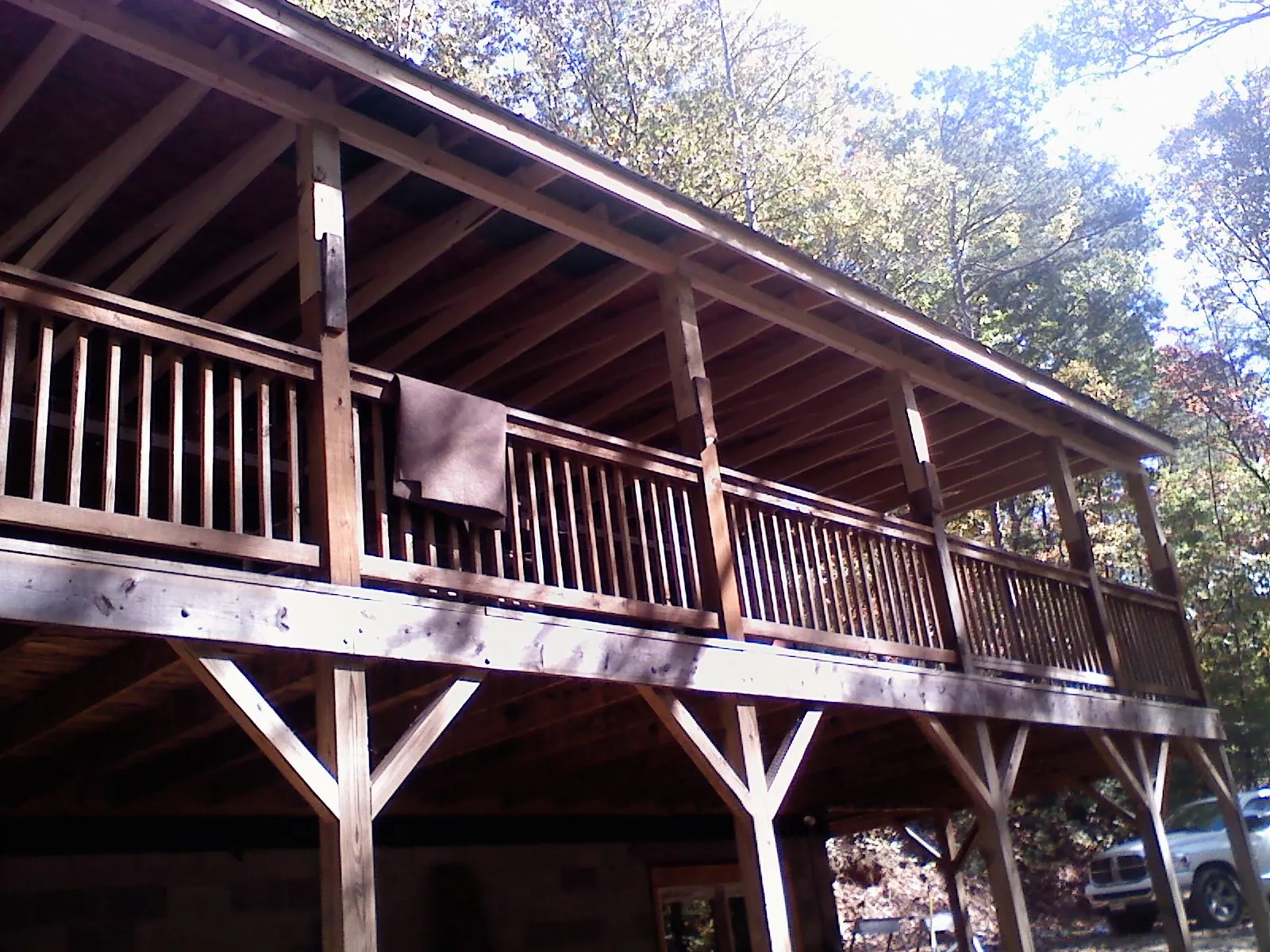 Timber framing under a new elevated porch and deck — Roof Leak Repair in Willet by Roofing Brothers